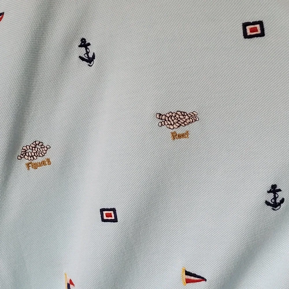 Ralph Lauren Polo Shirt Mens 4XLT Blue Nautical Embroidered Knit Oxford Preppy